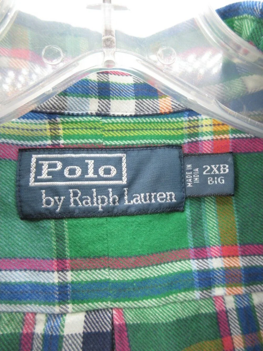 Polo Ralph Lauren Shirt 2XB Big Flannel Plaid Button Up Flap Pockets